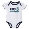 MLB Seattle Mariners Infant Girls' 3pk White Bodysuit - 2 of 4