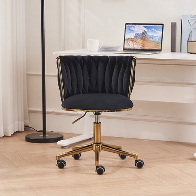 Home Office Desk Chairs, Ergonomic Office Chair, Upholstered Office Chair With Adjustable Swivel Wheels, Comfortable Backrest Desk Chair