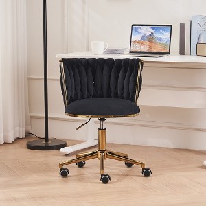Home Office Desk Chairs, Ergonomic Office Chair, Upholstered Office Chair With Adjustable Swivel Wheels, Comfortable Backrest Desk Chair - 1 of 4