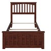 Atlantic Furniture Mission Twin Extra Long Traditional Bed with Matching Footboard and Turbo Charger in Walnut - image 4 of 4