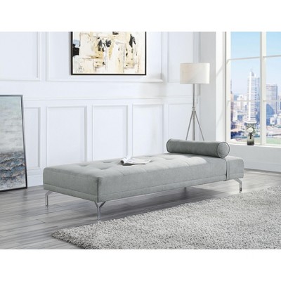 Quenti Gray Melange Polyester Sofa Bed W/Pillow