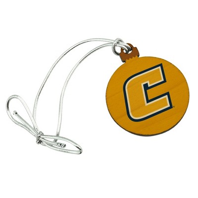 University of Tennessee at Chattanooga Secondary Logo Mini Small Tiny Wood Christmas Tree Holiday Ornament