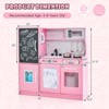 Infans Kid’s Pretend Play Kitchen Toddler Kitchen Playset w/ Blackboard Pink - 2 of 4
