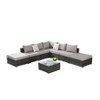 8 Pieces Outdoor Patio Sectional Sofa Couch Wicker Furniture Conversation Sets with Washable Cushions and Glass Coffee Table - 3 of 4