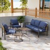 EAGLE PEAK Sunset Dune 5 Piece Collection Modern Outdoor Furniture Set, Patio Wicker Wood Grain Lounge Set - 2 of 4