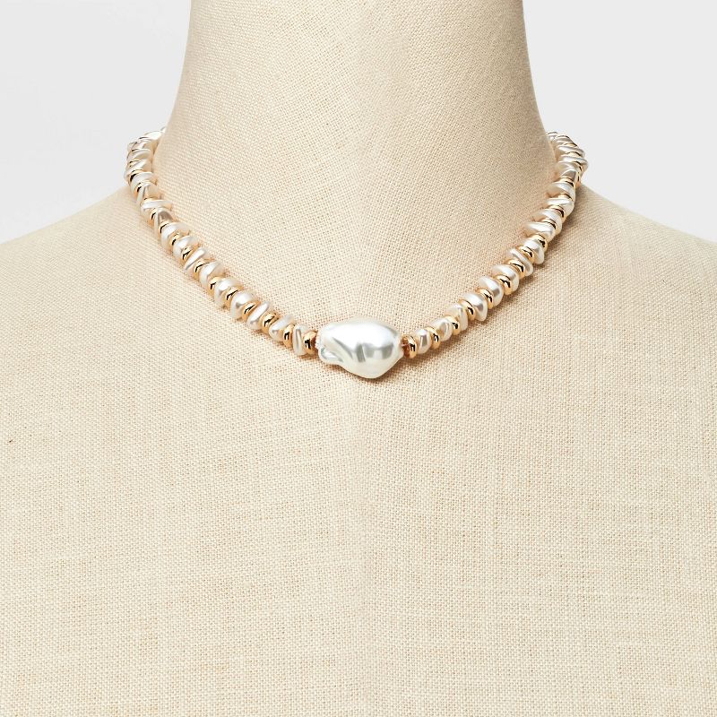 Organic Pearl Beaded Pendant Necklace - A New Day™, 3 of 7