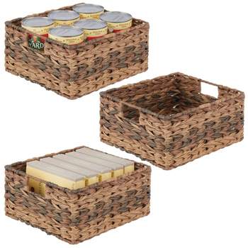 mDesign Woven Farmhouse Kitchen Pantry Storage Basket Box