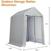 Portable Carport Shelter - Waterproof Storage Shed w/Roll-Up Zipper Doors, Sturdy Metal Frame, All-Season Protective Cover for Vehicles/Storage - 2 of 4