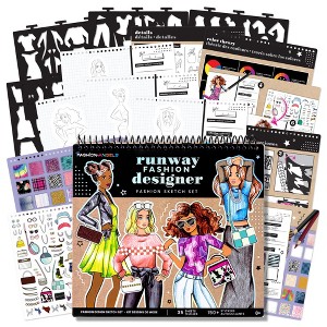 Fashion Angels Runway Fashion Designer Sketch Set - Pad, Stencils, Stickers, 6+ - 1 of 4