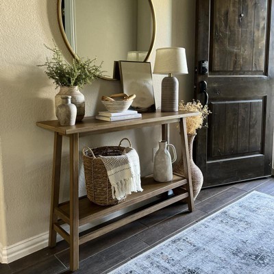 Haverhill Wood Console Table Weathered Brown - Threshold™ : Target