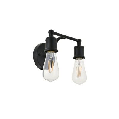 Elegant Black Metal 2-Light Wall Sconce