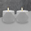 LumaBase Battery-Operated Geometric Candles with 3D-Wick Flame - Set of 2 - 3 of 4