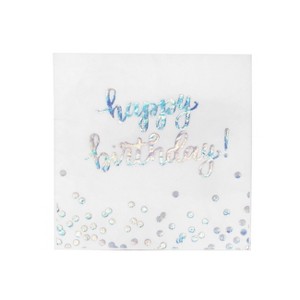 Holographic Disposable Lunch Napkin White - Spritz
