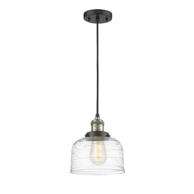 Bell - 1 Light Cord Hung Mini Pendant In Industrial Style-10 Inches Tall and 8 Inches Wide