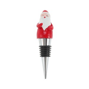 Unique Bargains Santa Claus Bottle Stopper Zinc Alloy Aluminum Alloy TPR Red White Black Silver Tone 1 Pc - 1 of 3
