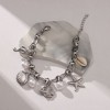 Seashell Charm Bracelet for Women by Ginger Lyne Gold Plated Stainless Steel Pearls Starfish and Shells - 2 of 4