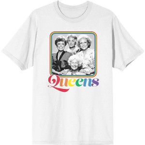 Mens Golden Girls Queens Rainbow Frame White Short Sleeve Graphic Tee - 1 of 2