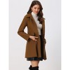 INSPIRE CHIC Women's Single Breasted Long Peter Pan Collar Vintage Winter Overcoat - 2 of 4