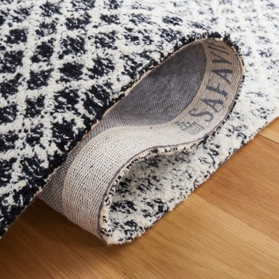 Hand-Tufted Elegance Square Black and Ivory Wool Rug
