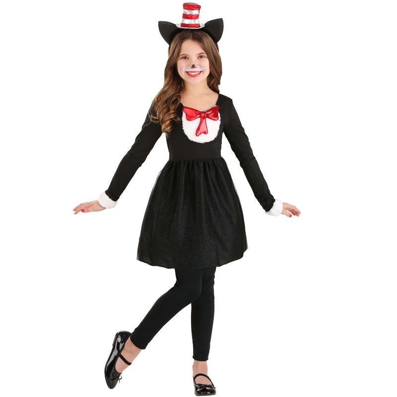 HalloweenCostumes.com Dr. Seuss The Cat in the Hat Costume for Girls., 1 of 8