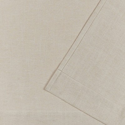 Natural Cotton Blend Light Filtering Tab Top Curtain Panels