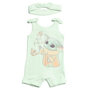 Star Wars The Child Girls Snap Romper and Headband Toddler - 1 of 4