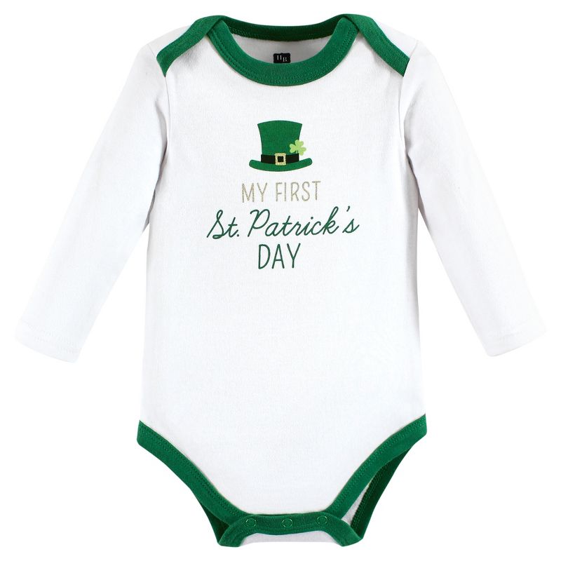 Hudson Baby Infant Boy Cotton Long-Sleeve Bodysuits, Lucky Charm, 3 of 6