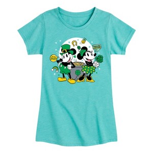 Girls' - Disney - Mickey And Minnie Pot Of Gold Fitted Short Sleeve Graphic T-Shirt - 1 of 4