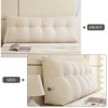 Bekrvio Velvet Headboard Wedge Pillow - Back Support Reading Cushion Bolster with Side Pocket, Removable Cover for Bed & Sofa - 3 of 4