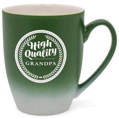 Elanze Designs Top Choice Grandpa Two Toned Ombre Matte Green and White 12 ounce Ceramic Stoneware Coffee Cup Mug