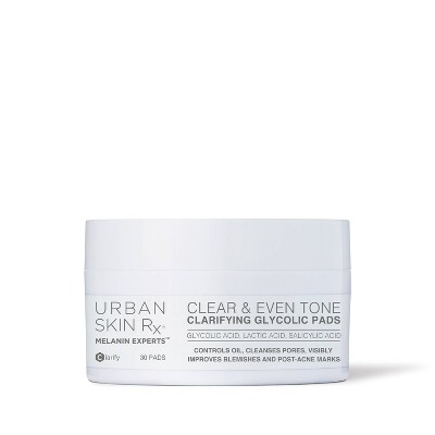 Urban Skin Rx Clear & Even Tone Clarifying Glycolic Pads - 30ct