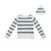 Derek Heart Girls Chenille Sweater and Hat Set, Egret/Abyss - 2 of 2