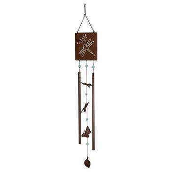 Woodstock Wind Chimes Signature Collection, Victorian Garden Chime, Meadow 30'' Rusted Steel Wind Chime VGCMS