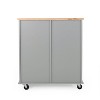 Sapphtopaz Modern Kitchen Island Cart with Wheels Rolling Side Table with Large Worktop and 2 Drawers Storage Cabinet for Kitchen, Dining Room - 4 of 4