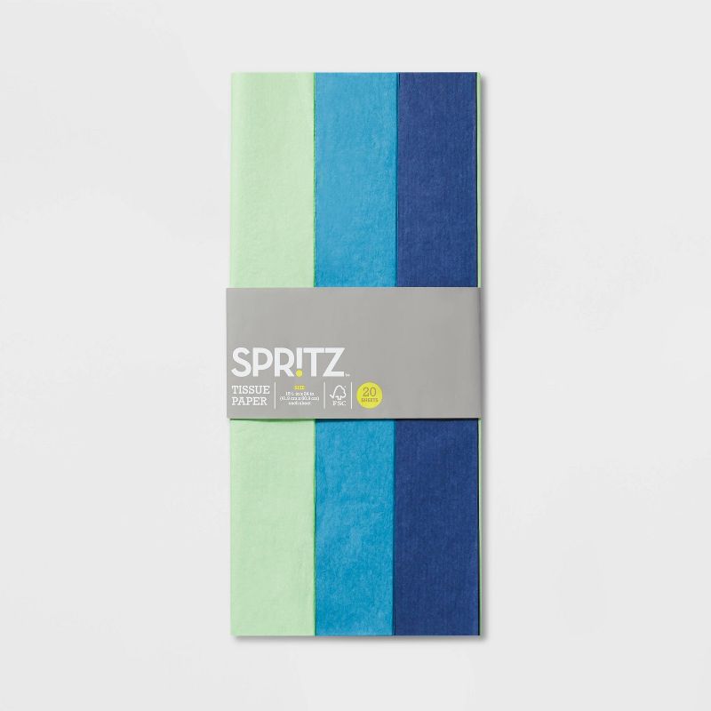 20ct Tissue Green/Blue/Navy - Spritz&#8482;, 4 of 7