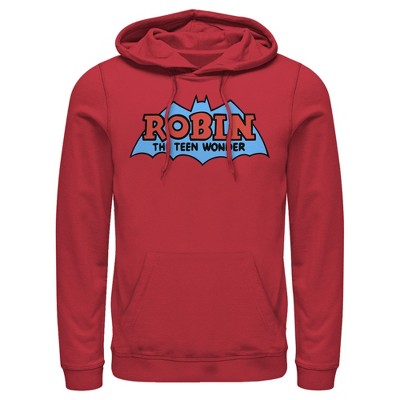 Men's Batman Logo Boy Wonder Robin Pull Over Hoodie