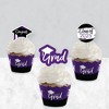 Big Dot of Happiness 2025 Purple Graduation Cupcake Decoration - Party Cupcake Wrappers and Treat Picks Kit - Set of 24 - 3 of 4