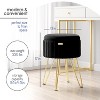 StorageBud Pleated Velvet Storage Ottoman, Round Ottoman with Storage, Foot Stool Ottoman for Living Room and Bedroom, Modern Foot Rest - 3 of 4
