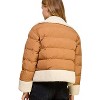 Women's faux-shearling Trim Padded Puffer Jacket - TCEC - 2 of 4