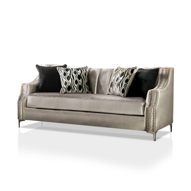Westmoreland Nailhead Trim Sofa Silver - Furniture Of America, 1 of 9