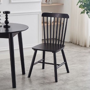 Kumasinova Set of 4 Dining Chairs (FAS Quality) – Rounded Edges,  Solid Wood Chair with Curved Backrest, Farmhouse Kitchen Chair, Open Paint Finish - 1 of 4