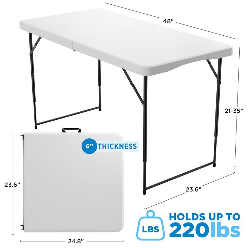 Folding Table White Plastic, BY Sorfey, 3 of 8