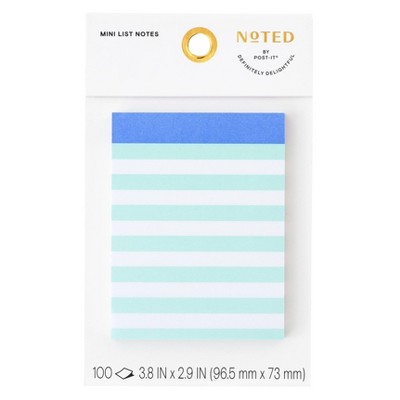 Noted by Post-it Mini List Notes Mint Green