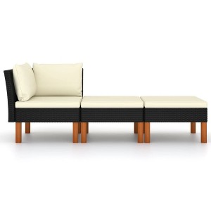 vidaXL Garden Lounge Set Black and Cream White - 1 of 4