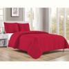 Home Mart Goods Red 3 Piece Modern Geometric Solid Soft Plush Cozy Bedspread Quilt Set - 3 of 4