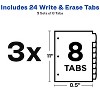 Avery Big Tab Write & Erase Durable Plastic Dividers for 3 Ring Binders, 8-Tab Sets, Pastel Multicolor, 3 Sets (31351) - 4 of 4