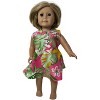 Doll  Clothes Superstore Handmade Size 8 Tropical Flowers Girl’s Dress with Matching Doll Outfit - 3 of 4