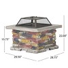 Coolbibila 28" Square Outdoor Concrete Wood Burning Fire Pit Table with Lid,Patio Fireplace Wood Burning Outdoor Garden,Backyard Fire Bowl - 4 of 4
