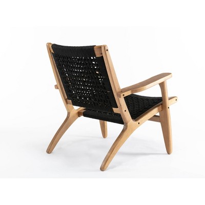 Black and Natural Woven Rope Accent Chair