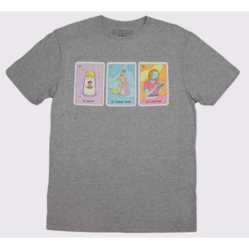 Adult Loteria Catfish Short Sleeve Graphic T-Shirt - Millennial Loteria Cards Heathered Gray